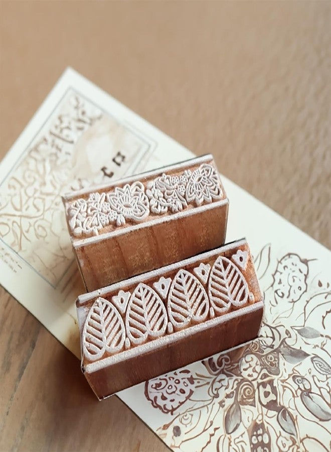 آرت بوكس مجموعة من قطعتين من طوابع الطباعة الطينية من ARTBOX، بتصميم حدود حضرية، مكعبات خشبية، أي قطعتين. - Image 2